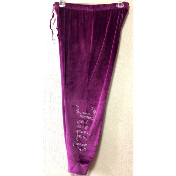 Juicy Couture Women's Jogger Sleepwear Pants Lounge Pink Fuchsia Velvet Large - Picture 5 of 8